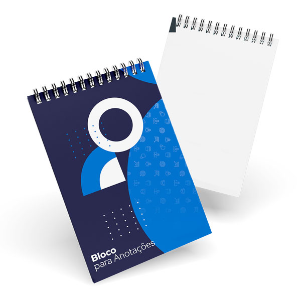 BLOCOS DE ANOTAÇÕES - Capa e miolo Branco - 10,5x14,8cm